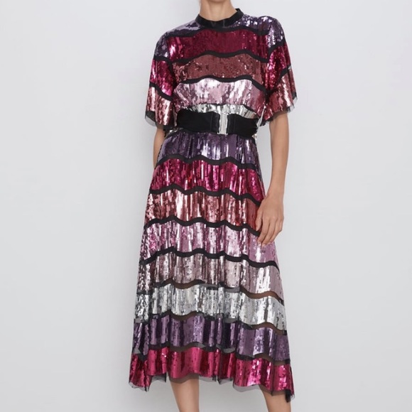 Zara Dresses & Skirts - Zara limited edition belted sequin dress